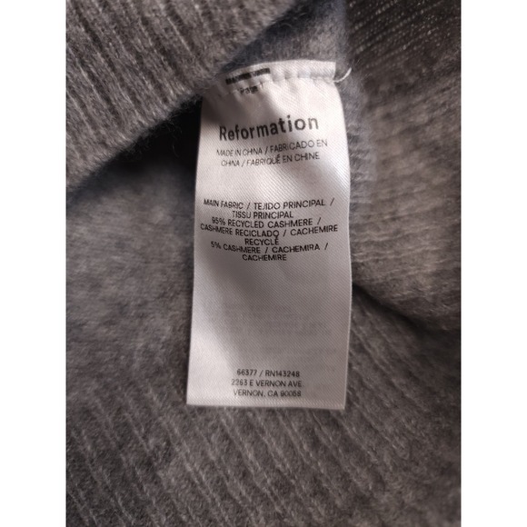 Reformation Recycled Cashmere Sweater Women SM Gray Designer Luxury Soft Capsule - Picture 7 of 9